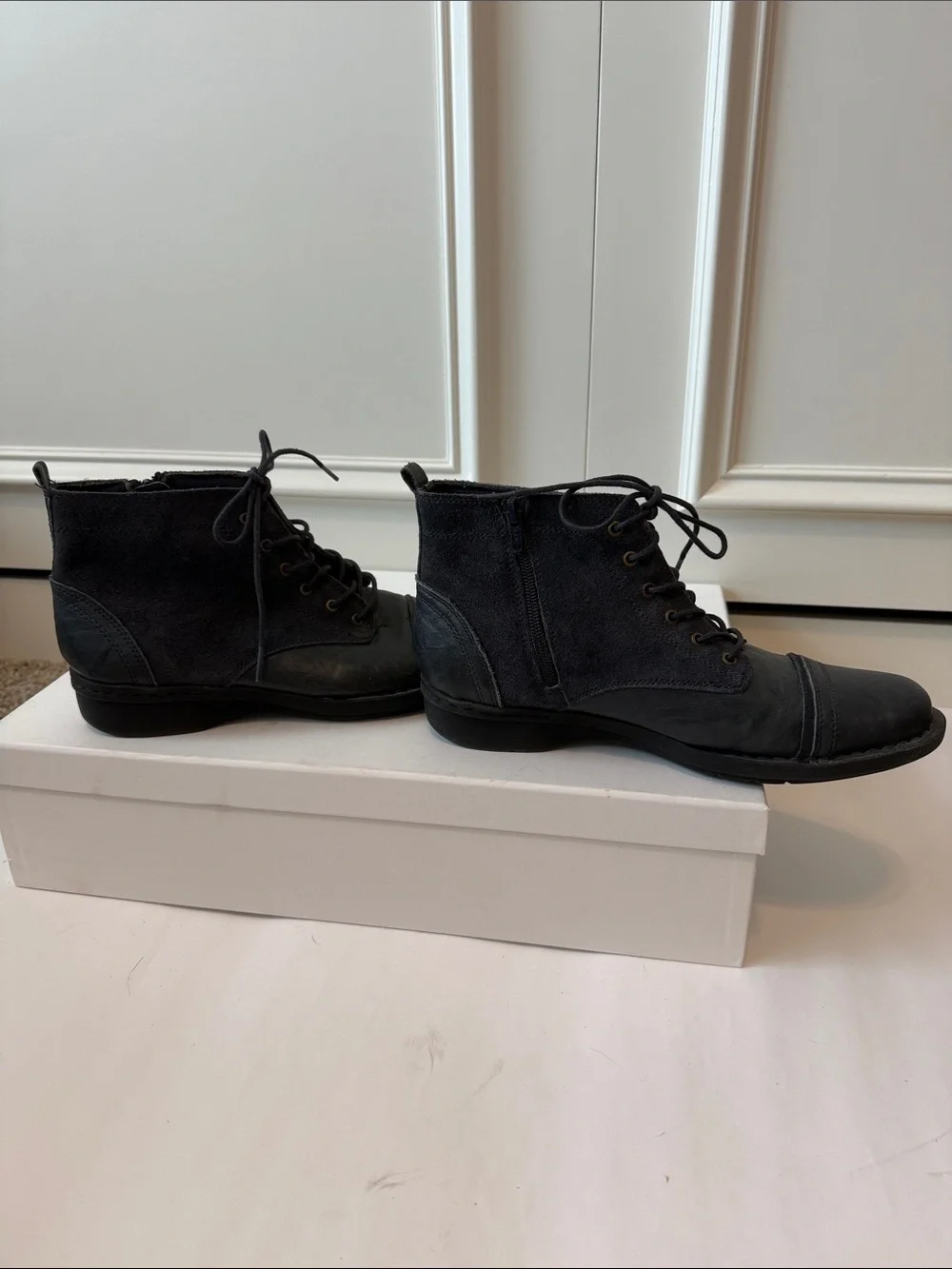 Clarks Women's Black Lace-Up Ankle Boots